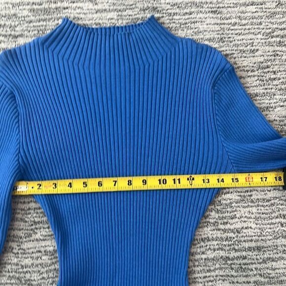 Sablyn Evangeline Bell-Sleeve Knit Mini Dress Blue Medium - Picture 8 of 12